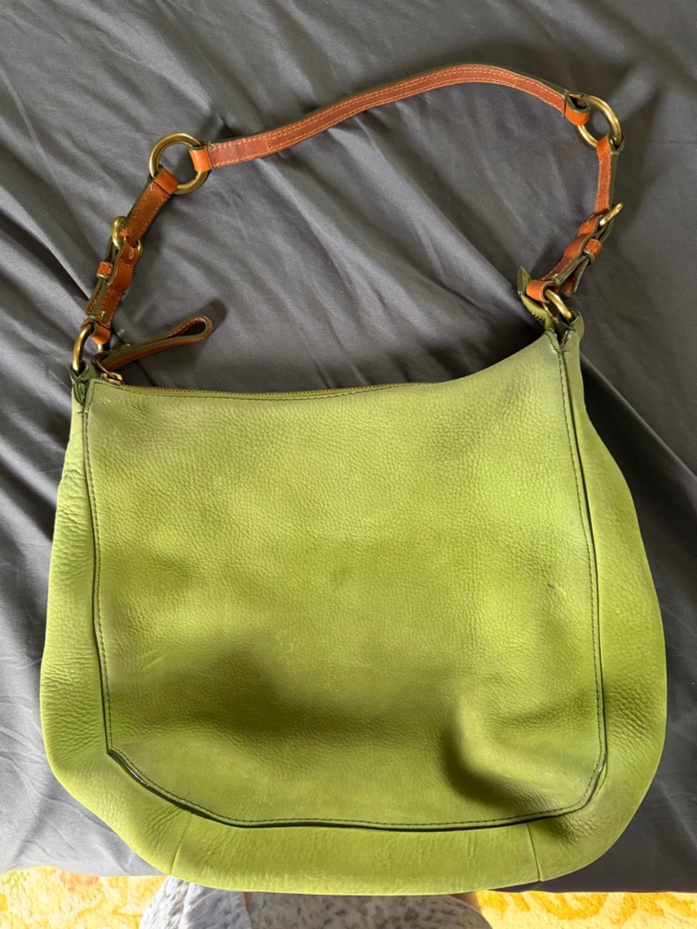 Coach Y2K Vintage Lime Green Nubuck Hobo Shoulder Bag - Picture 3 of 8